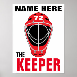 Personalized Hockey Goalie Mask Keeper Name Number Poster