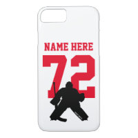 Personalized Hockey Goalie Name Number Red