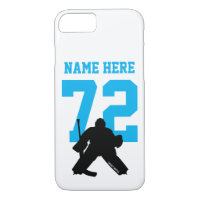 Personalized Hockey Goalie Name Number Turquoise