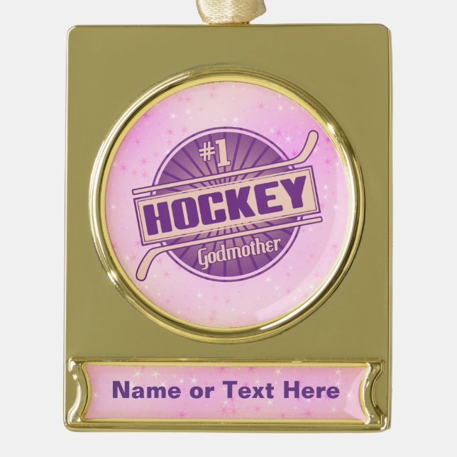 Personalized Hockey Godmother Christmas Ornament (Front)