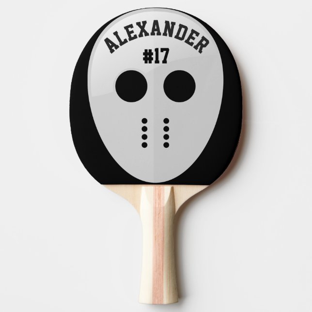 Personalized Hockey Mask Ping Pong Paddle (Front)