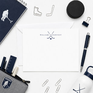 Personalized Hockey Note Card Sports Stationery