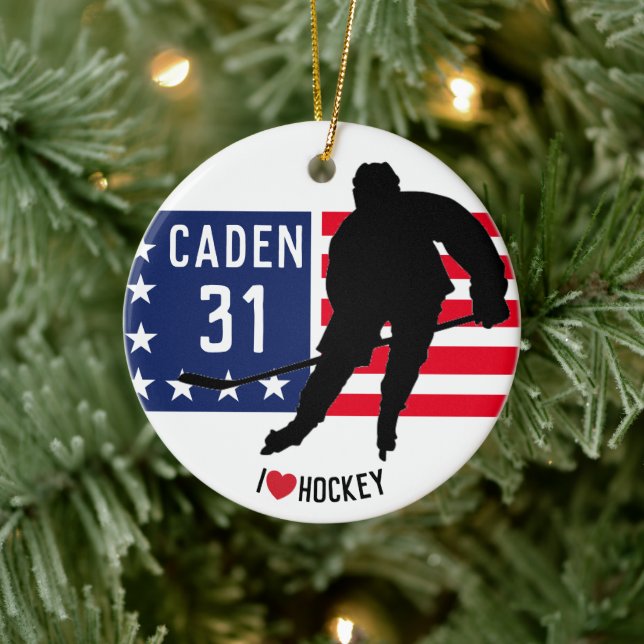 Personalized Hockey Ornament (Tree)