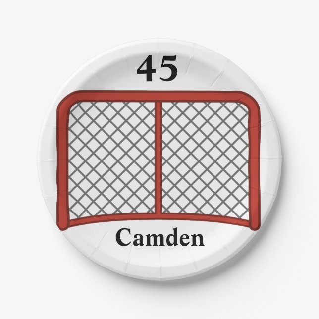 Personalized Hockey Paper Plates (Front)