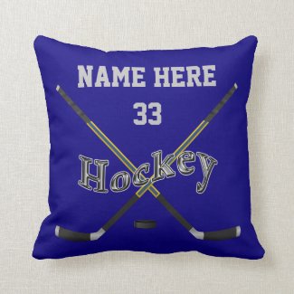 Personalized Hockey Pillow, Your TEXT and COLORS Throw Pillow
