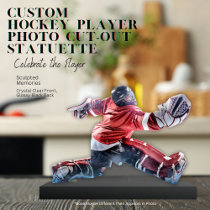 Personalized Hockey Player Acrylic Photo Statuette