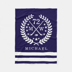 Personalized Hockey Player All Star Midnight Blue Fleece Blanket