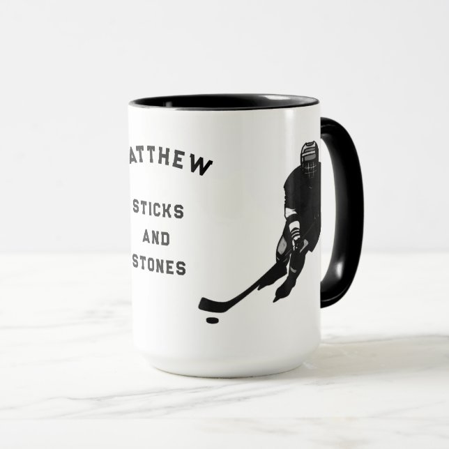 Personalized Hockey Player Gift Mug (Front Right)