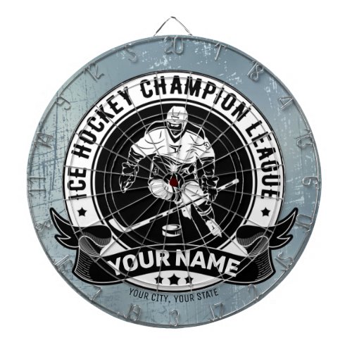 Personalized Hockey Player Ice Rink Team Athlete Dart Board