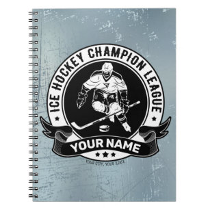 Personalized Hockey Player Ice Rink Team Athlete Notebook