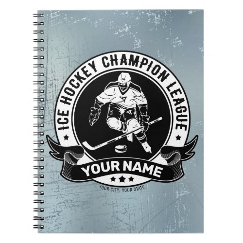 Personalized Hockey Player Ice Rink Team Athlete Notebook