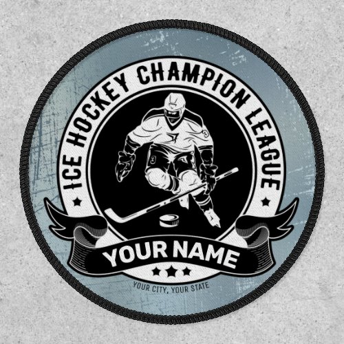 Personalized Hockey Player Ice Rink Team Athlete  Patch