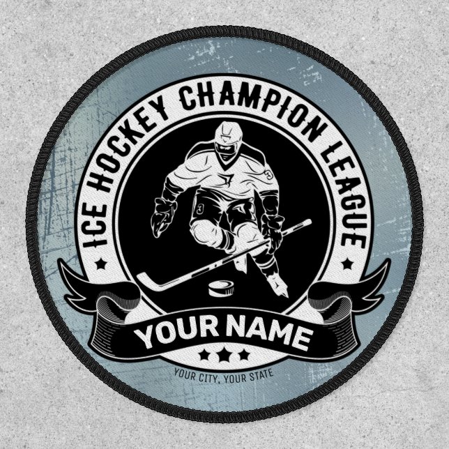 Personalized Hockey Player Ice Rink Team Athlete  Patch (Front)