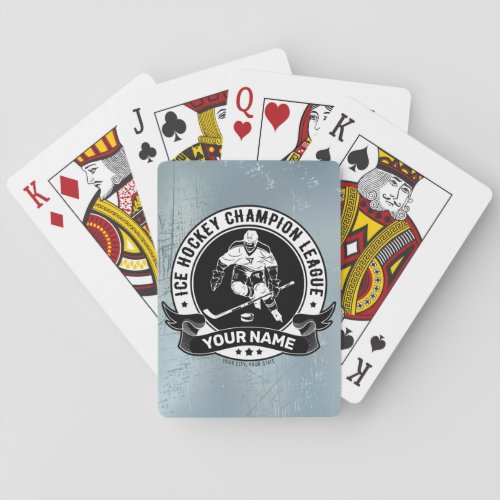 Personalized Hockey Player Ice Rink Team Athlete  Playing Cards