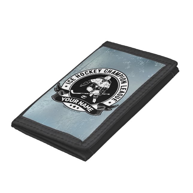 Personalized Hockey Player Ice Rink Team Athlete  Trifold Wallet (Bottom)