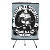 Personalized Hockey Player Ice Rink Team Athlete  Tripod Lamp (Front)