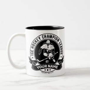 Personalized Hockey Player Ice Rink Team Athlete Two-Tone Coffee Mug