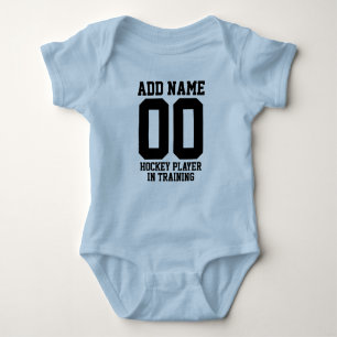 Personalized Hockey Player in Training Baby Bodysuit