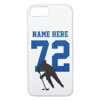 Personalized Hockey Player Name Number Blue