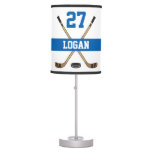 Personalized Hockey Player Name Number Blue Table Lamp at Zazzle