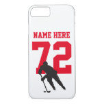 Personalized Hockey Player Name Number Red Black Iphone 8/7 Case at Zazzle