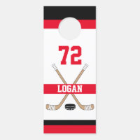 Personalized Hockey Player Name Number Red Room