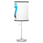 Personalized Hockey Player Name Number Turquoise Table Lamp (Right)