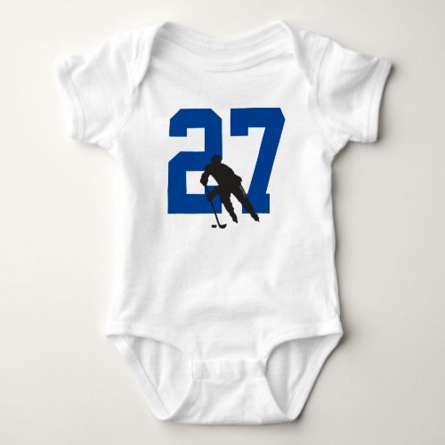 Personalized Hockey Player Number Infant Player Baby Bodysuit