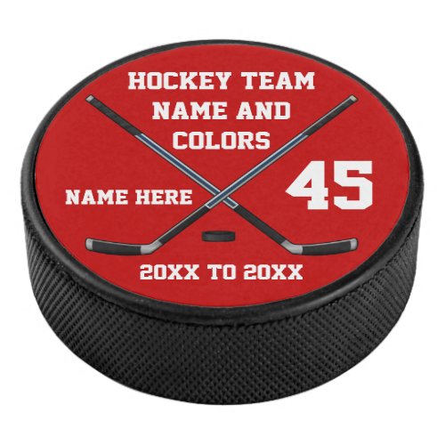 Personalized Hockey Pucks Your 4 Text Your Colors