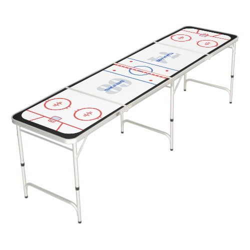 Personalized Hockey Rink Diagram Design on a Beer Pong Table