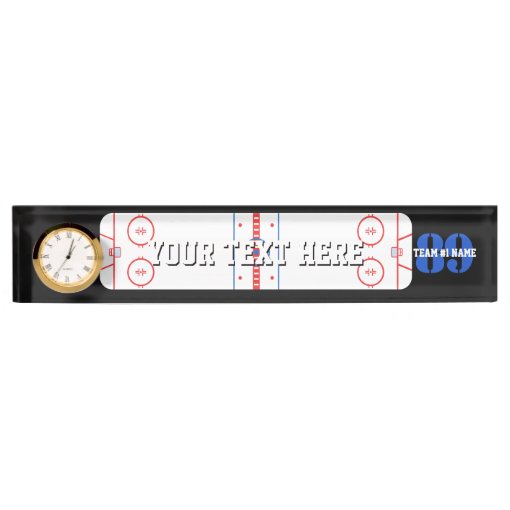 Personalized Hockey Rink Diagram Design on a Name Plate Zazzle