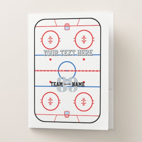 Personalized Hockey Rink Diagram Design on a Pocket Folder