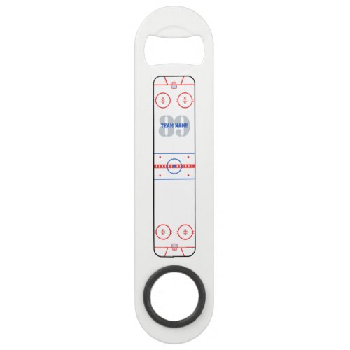 Personalized Hockey Rink Diagram Design on a Speed Bottle Opener