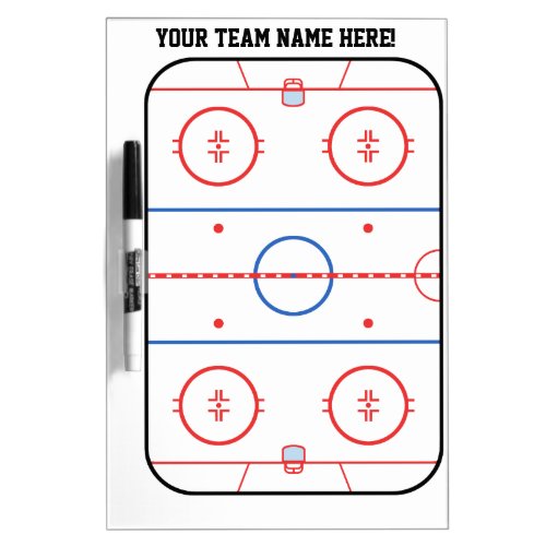 Personalized Hockey Rink Game Planner Dry_Erase Board