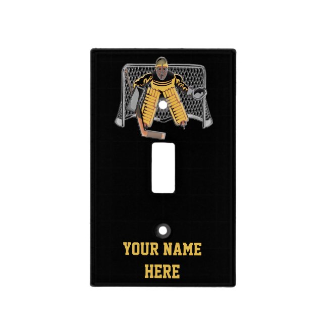 Personalized Hockey Room Decor Light Switch Cover (Front)