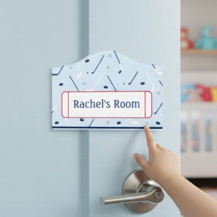 Personalized hockey room door sign for kids