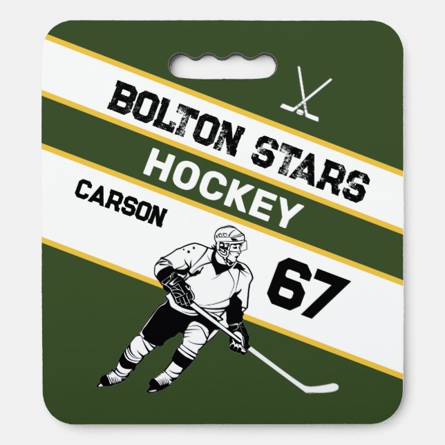 Personalized Hockey Round Stadium Seat (Front Vertical)
