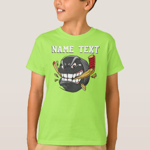 Personalized Hockey Shirts, Cool Angry Hockey Puck T-Shirt