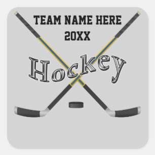 Personalized Hockey Stickers Your Text and Colors