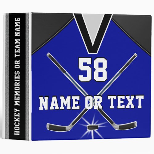 Personalized Hockey Team Gifts Your Colors Text 3 Ring Binder