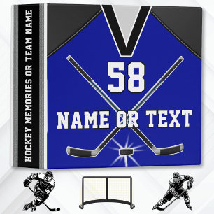 Personalized Hockey Team Gifts, Your Colors, Text 3 Ring Binder