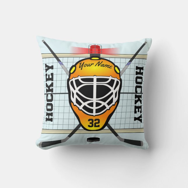 Personalized Hockey Throw Pillow (Front)