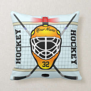 Personalized Hockey Throw Pillow