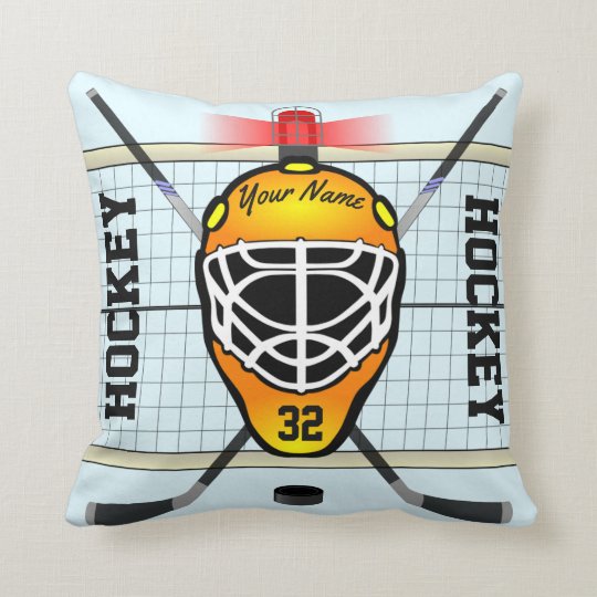 Personalized Hockey Throw Pillow