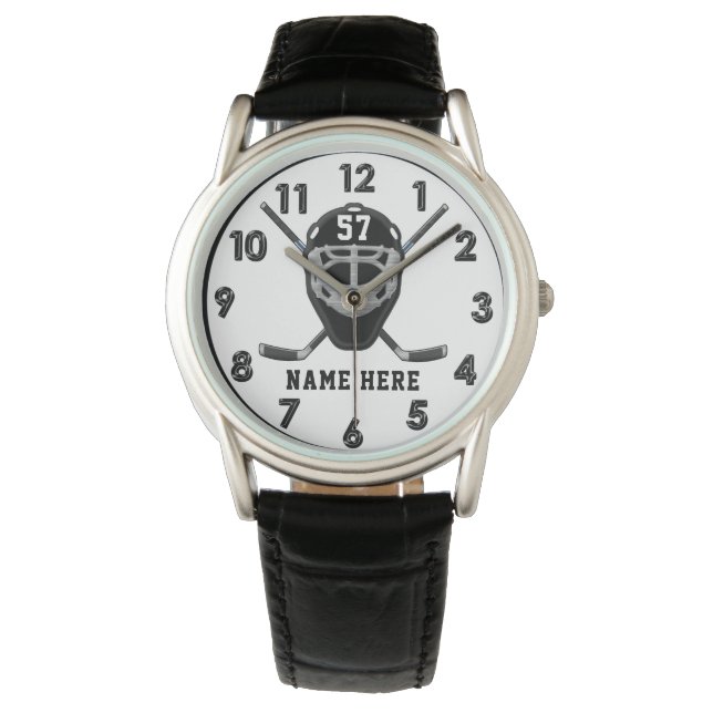Personalized Hockey Watches for Guys, Your COLORS (Front)
