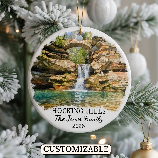 Personalized Hocking Hills State Park, Custom Ohio Ceramic Ornament (Creator Uploaded)