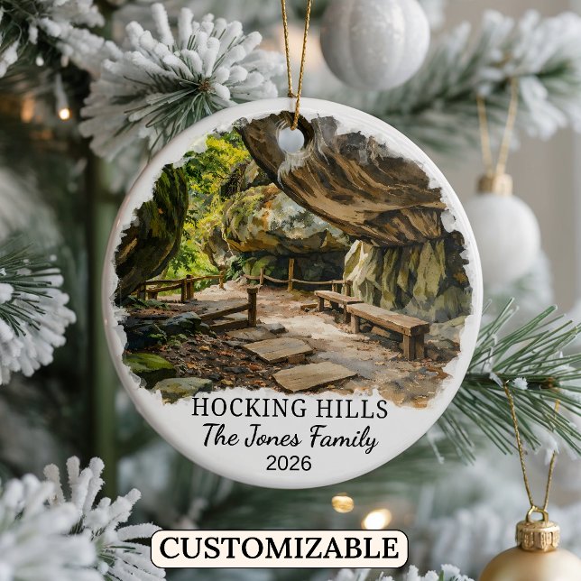 Personalized Hocking Hills State Park, Custom Ohio Ceramic Ornament (Creator Uploaded)