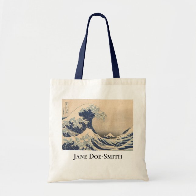 Personalized Hokusai Great Wave  Tote Bag (Front)
