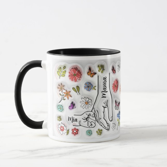 Personalized Holding Mom‘s Hand - 1 Child Mug (Left)