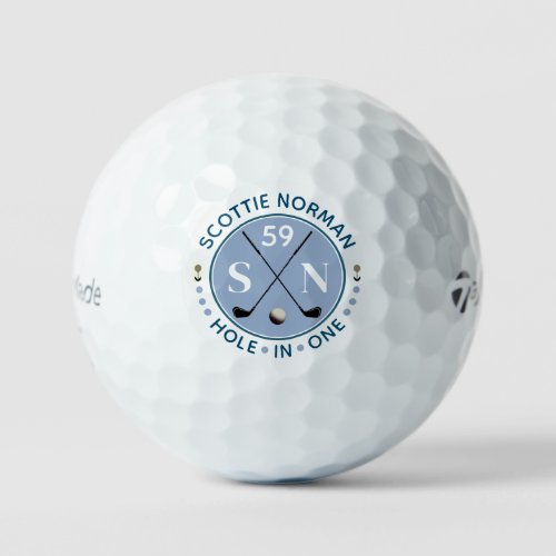 Personalized hole_in_one Classic Monogram Golf Balls